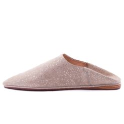 Starry beige leather slippers