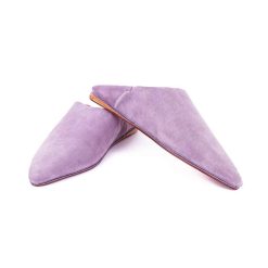 simple suede leather babouche babouche orchid purple